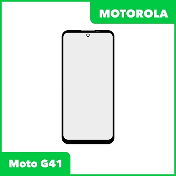Стекло + OCA плёнка для переклейки Motorola Moto G41 (черный)